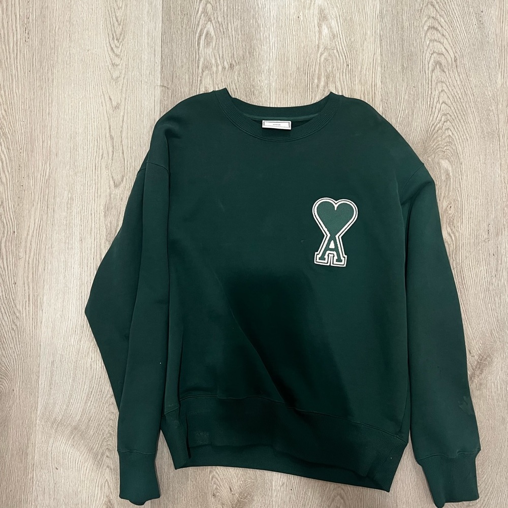 AMI PARIS | Unisex Street Style Long Sleeves Plain Cotton Logo Designers